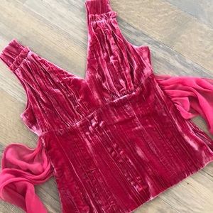 Gorgeous Worth raspberry pink velvet top
